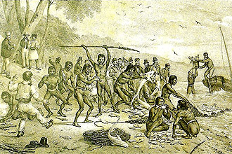 Aborigines an der Jervis Bay um 1826